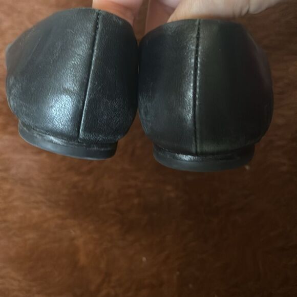 Tory Burch Chelsea Cap-Toe Leather Ballet Flat in Blackk - Picture 7 of 9